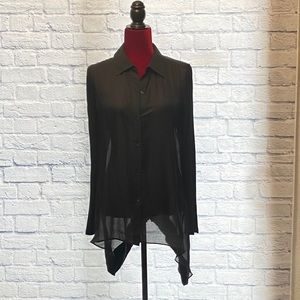 Sheer Flowy Dress Shirt